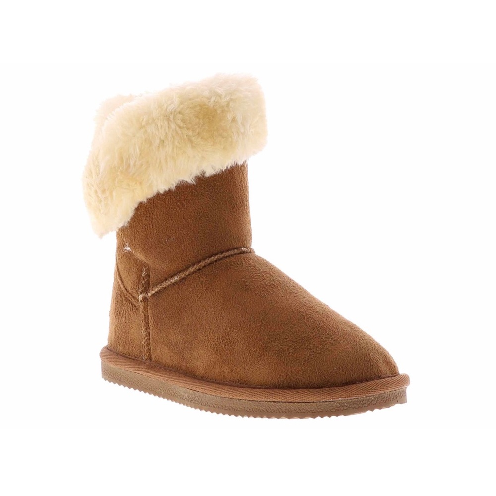 Girls Brown Winter Boots 13 Y Apres Kids S Wrap Boots w Fur Chestnut Color 13Y